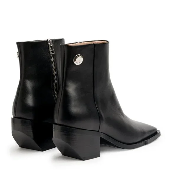 Inch2 Shoes Black Leather Ankle Boot Size 41 Poshmark